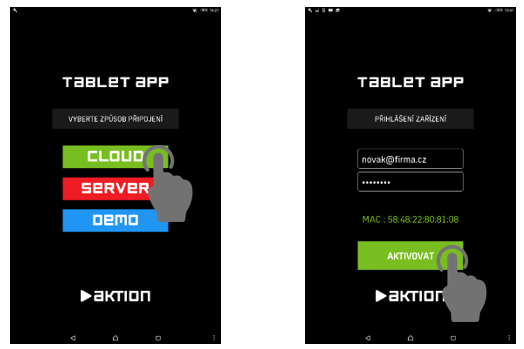 Obr. 1: Úvodní a přihlašovací obrazovka – CLOUD