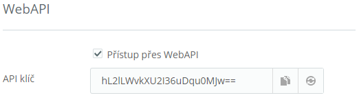 Obr. 36: WebAPI klíč