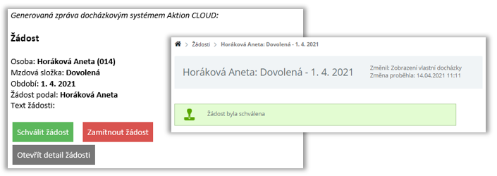 Obr. 27: Zpracování žádosti z domovské stránky formou e-mailu