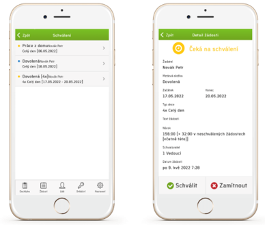 Obr. 29: Zpracování žádosti z menu žádostí v mobilní aplikaci